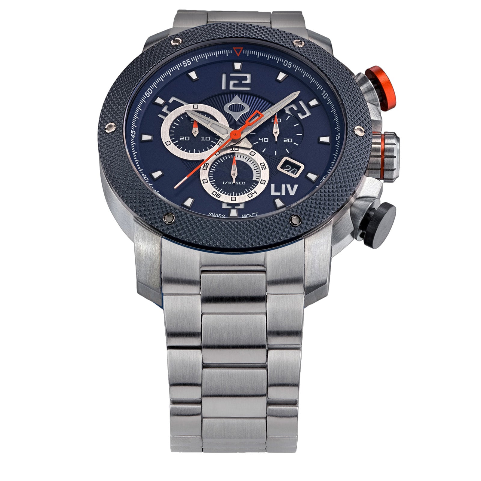 GX1 Titan Blue Chrono – LIV Swiss Watches