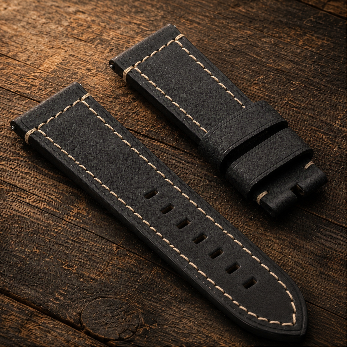 Black French Classic Hand-Made Leather Strap
