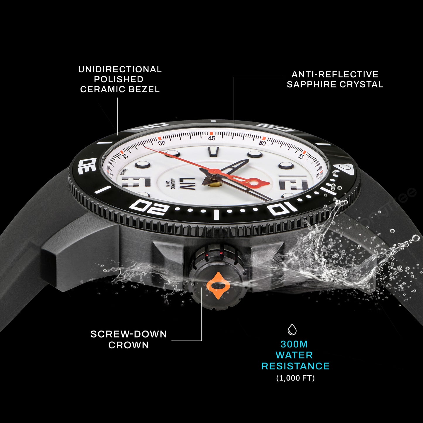 GX-Diver's 41mm Black Full Lume