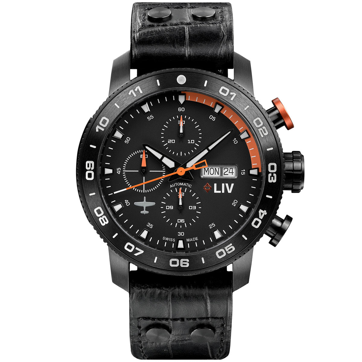 LIV P-51 Titanium Chrono Black / Orange ONE OF A KIND
