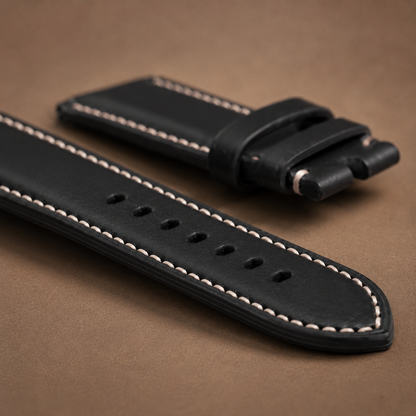 Barenia Black Calfskin Top Grain Leather Strap 23mm