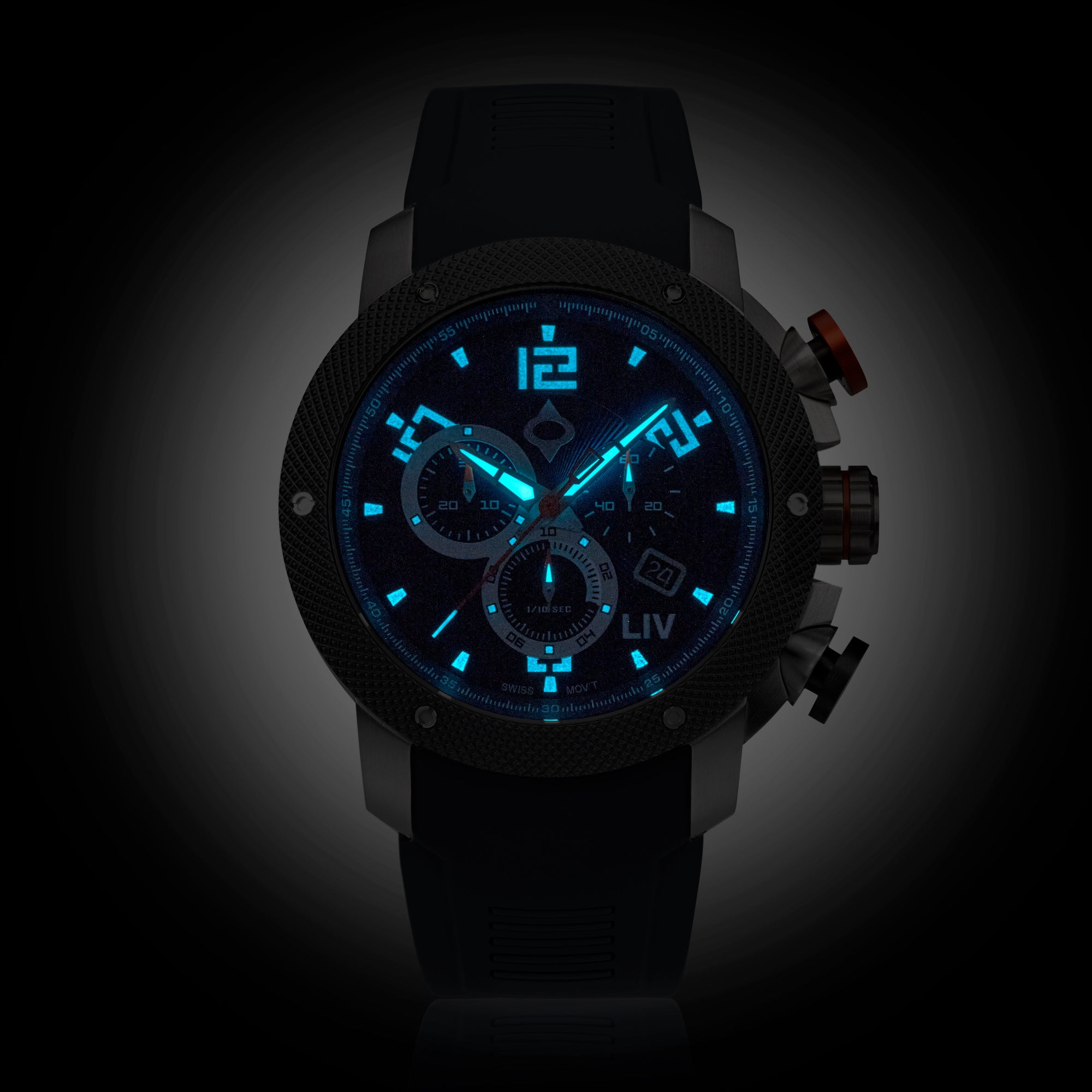 GX1 Titan Blue Chrono – LIV Swiss Watches