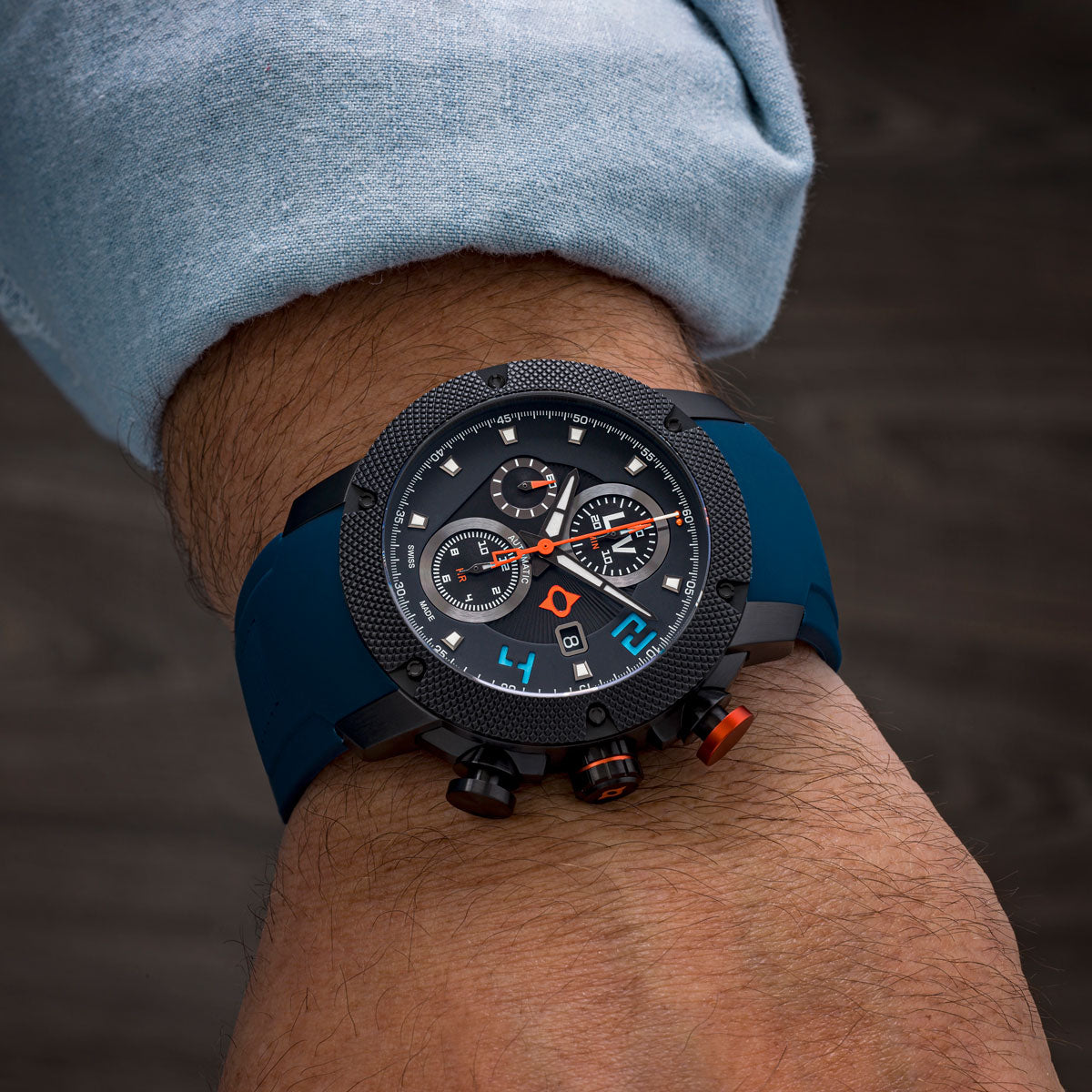 Shop Sky Blue GX-AC Swiss Made Automatic Watch – LIV Swiss Watches