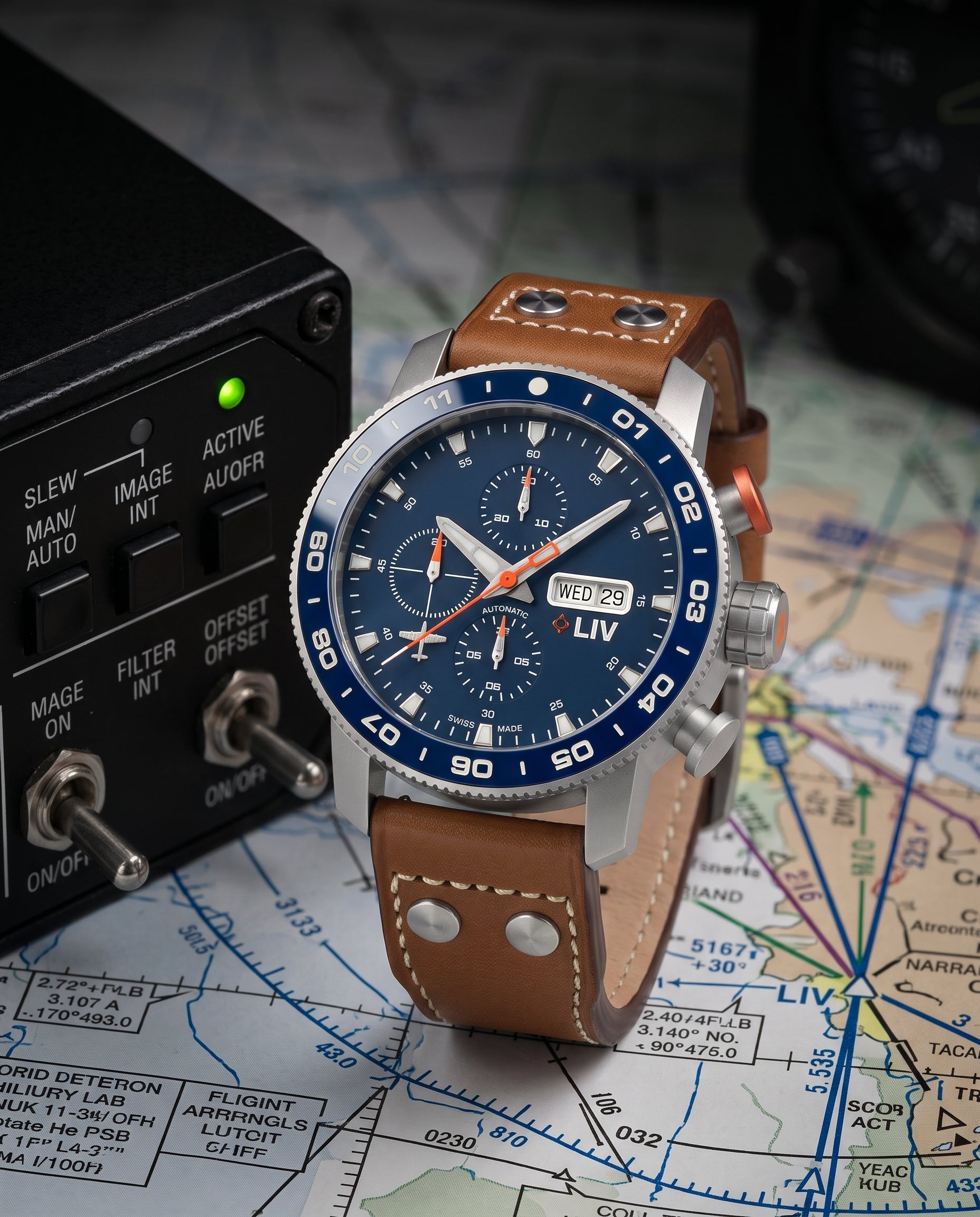P-51 352nd Blue-Nosed Swiss Made Automatic Chrono – LIV Swiss Watches