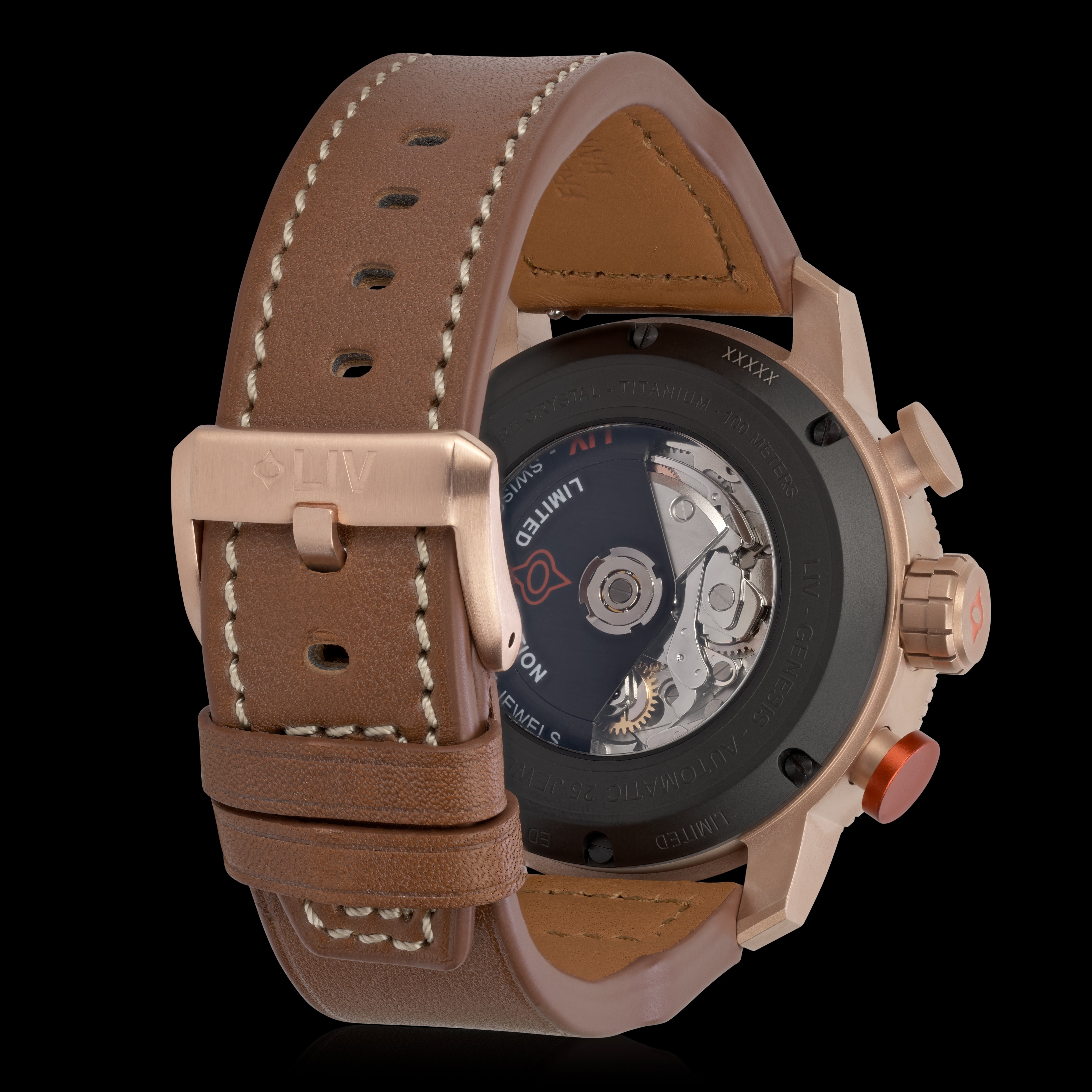 Twilight Tear P-51 Titanium Rose LIV Swiss Made Automatic Chrono