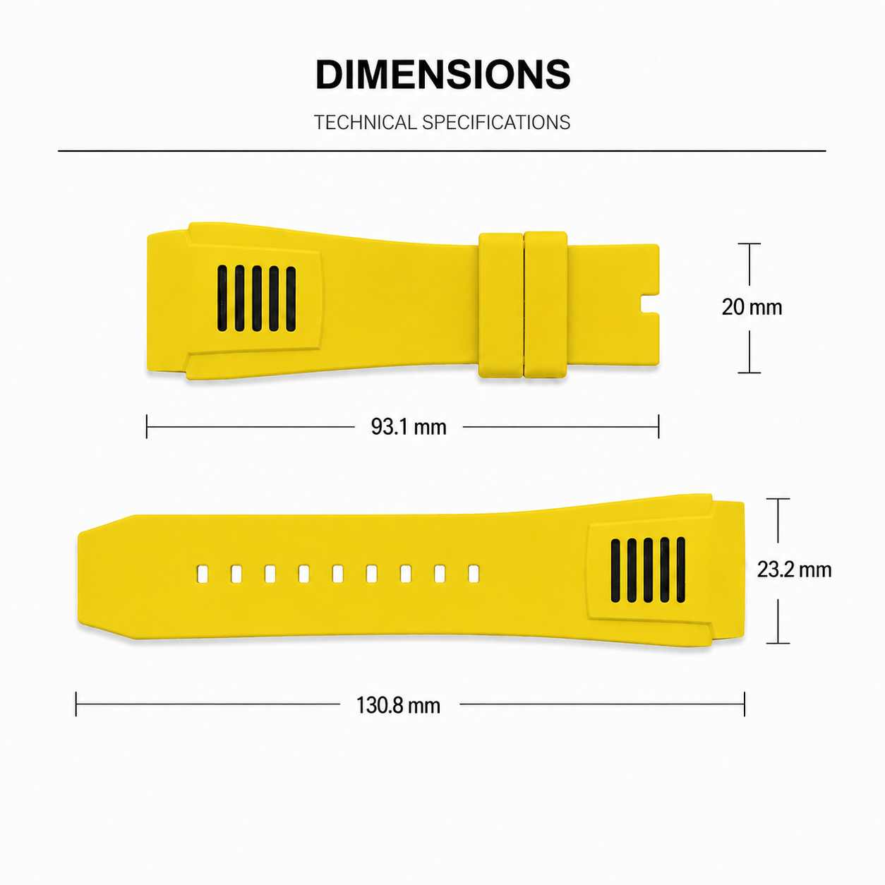 Form-fit Silicone | Yellow/Black | 23mm