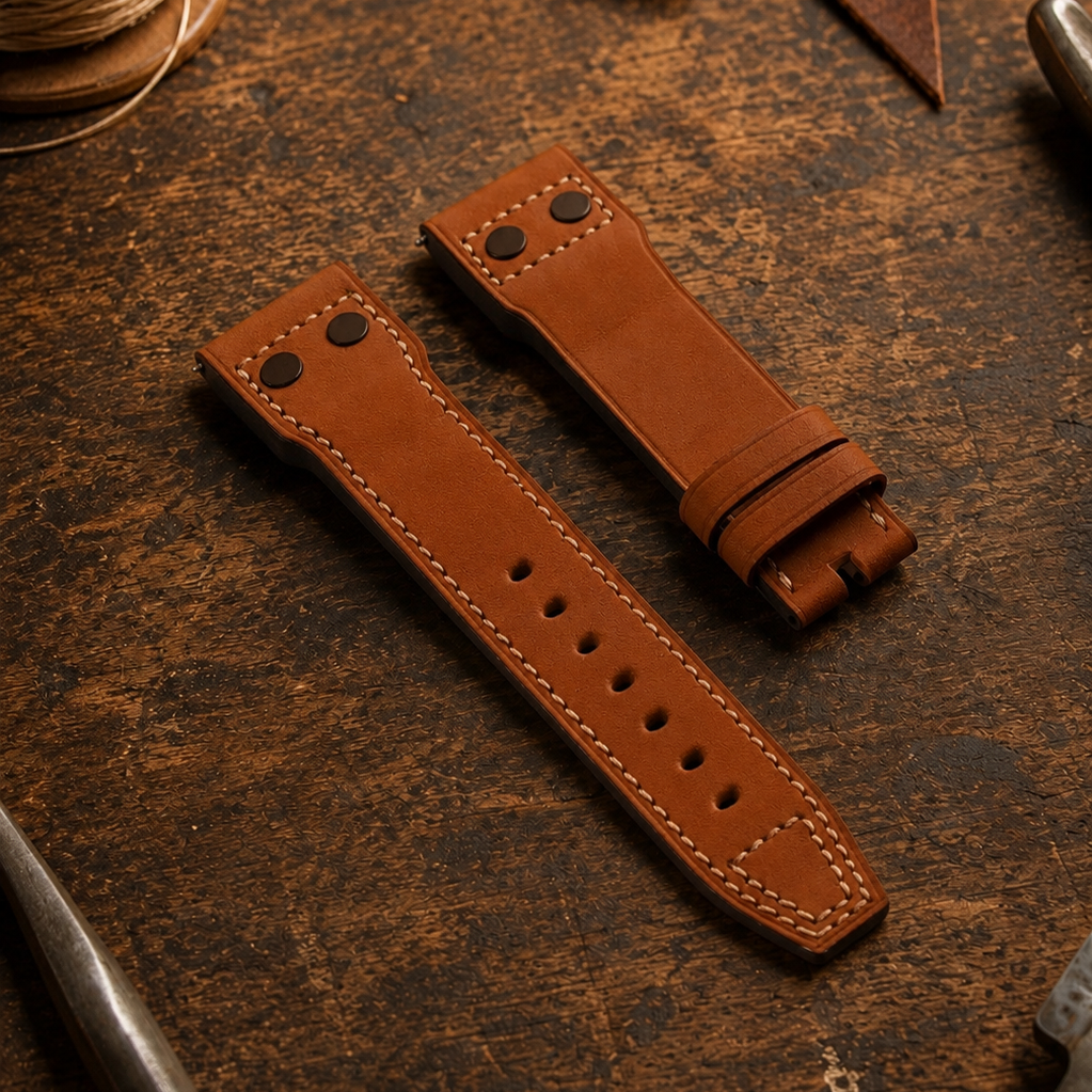 Barenia Calfskin Pilot's Black Rivets | 23mm