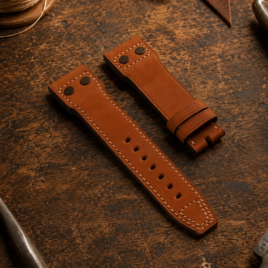 Barenia Calfskin Pilot's Black Rivets | 23mm