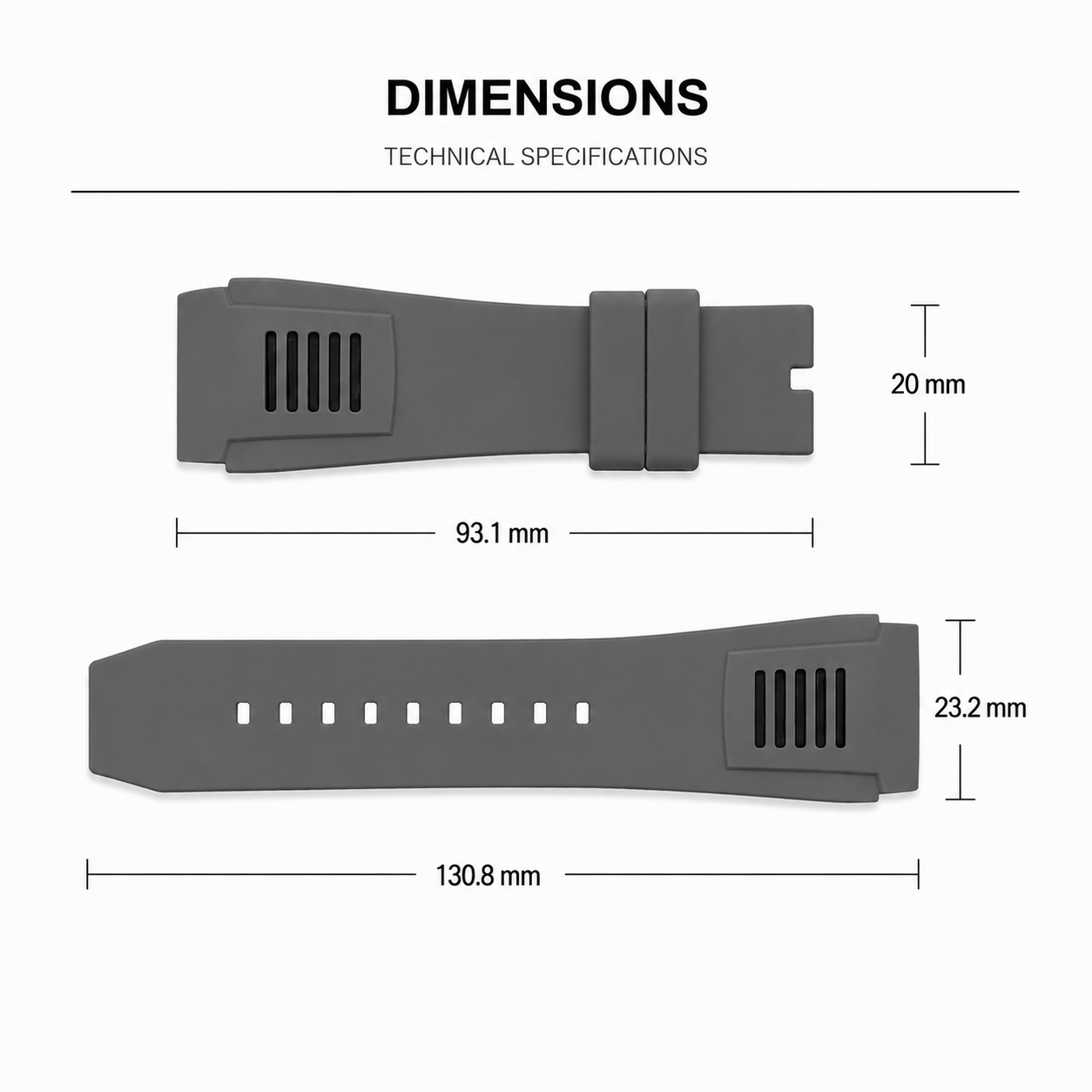 Form-fit Silicone | Gray/Black | 23mm