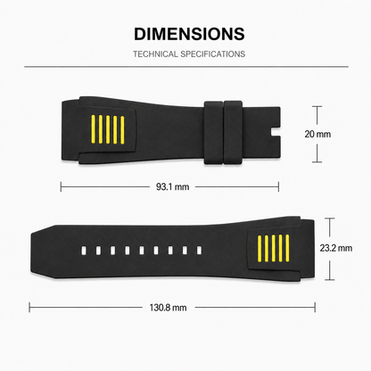 Form-fit Silicone | Black/Yellow | 23mm