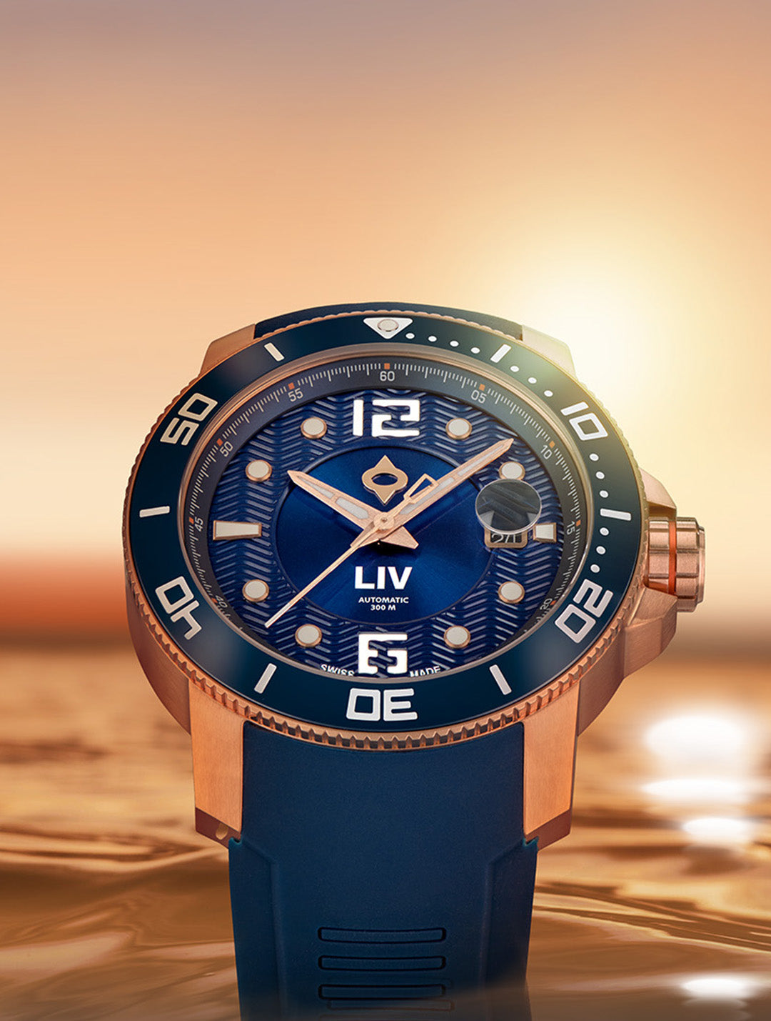 Shop GX-Diver's 44mm Rose Gold Cobalt Swiss Made Auto Watch – LIV
