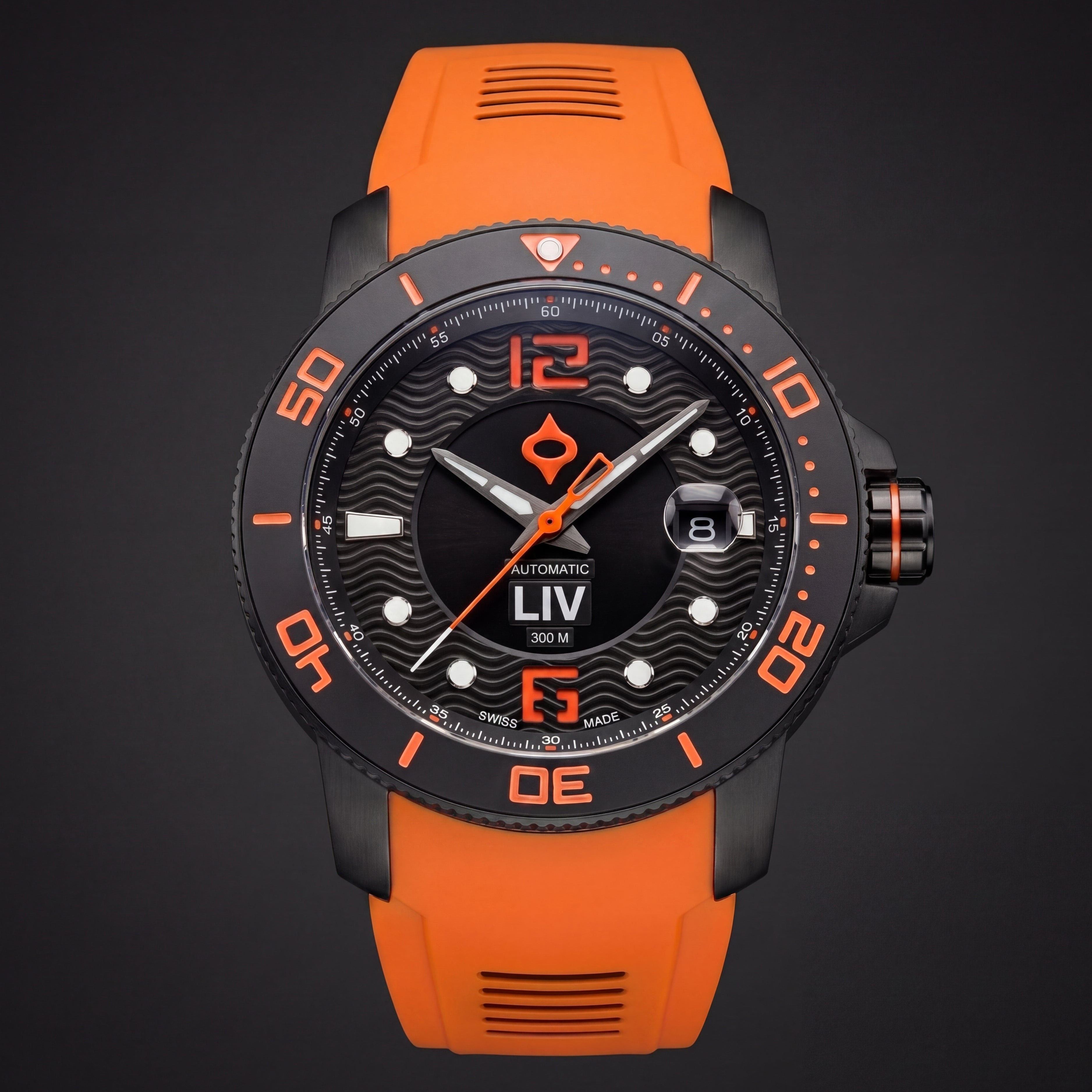 Shop LIV GX-Diver's 44mm Signature Orange Swiss Made Auto Watch