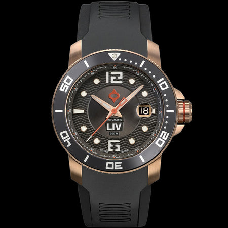 GX-Diver's 44mm Rose Gold & Gray Swiss Made Automitic Watch – LIV