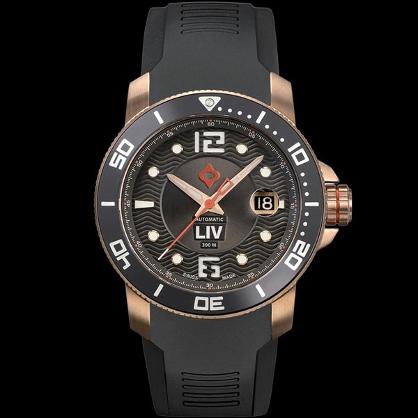 GX-Diver's 44mm Rose Gold & Gray Swiss Made Automitic Watch – LIV
