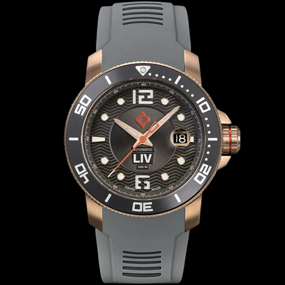 GX-Diver's 44mm Rose Gold & Gray Swiss Made Automitic Watch – LIV