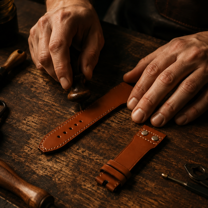 Barenia Calfskin Pilot's Silver Rivets | 23mm