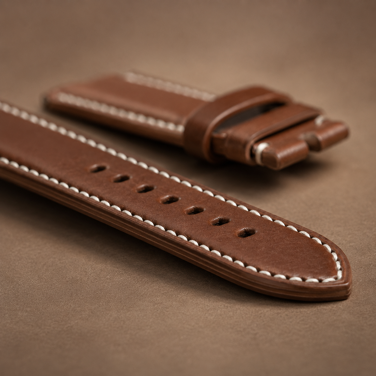 Barenia Camel Brown Calfskin Top Grain Leather Strap 23mm