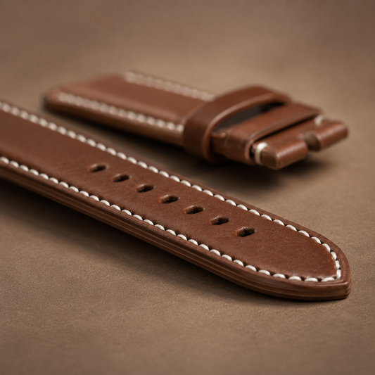Barenia Camel Brown Calfskin Top Grain Leather Strap 23mm