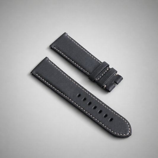 Barenia Blue Calfskin Top Grain Leather Strap