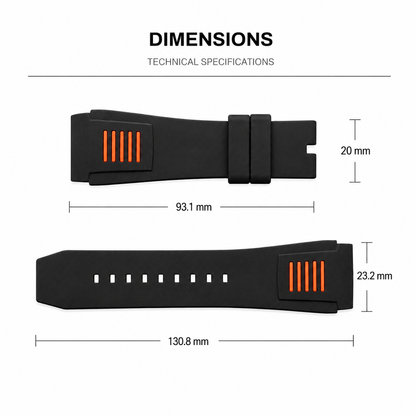Form-fit Silicone | Black/Orange | 23mm
