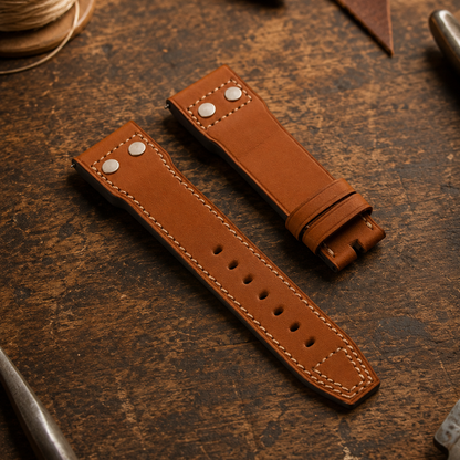Barenia Calfskin Pilot's Silver Rivets | 23mm