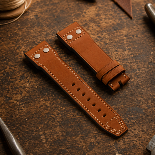 Barenia Calfskin Pilot's Silver Rivets | 23mm