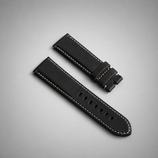 Barenia Black Calfskin Top Grain Leather Strap 23mm
