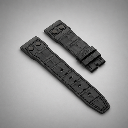 Pilot's Black Italian Grain Leather | 23mm