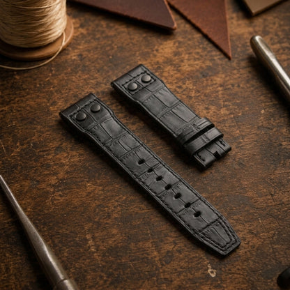 Pilot's Black Italian Grain Leather | 23mm