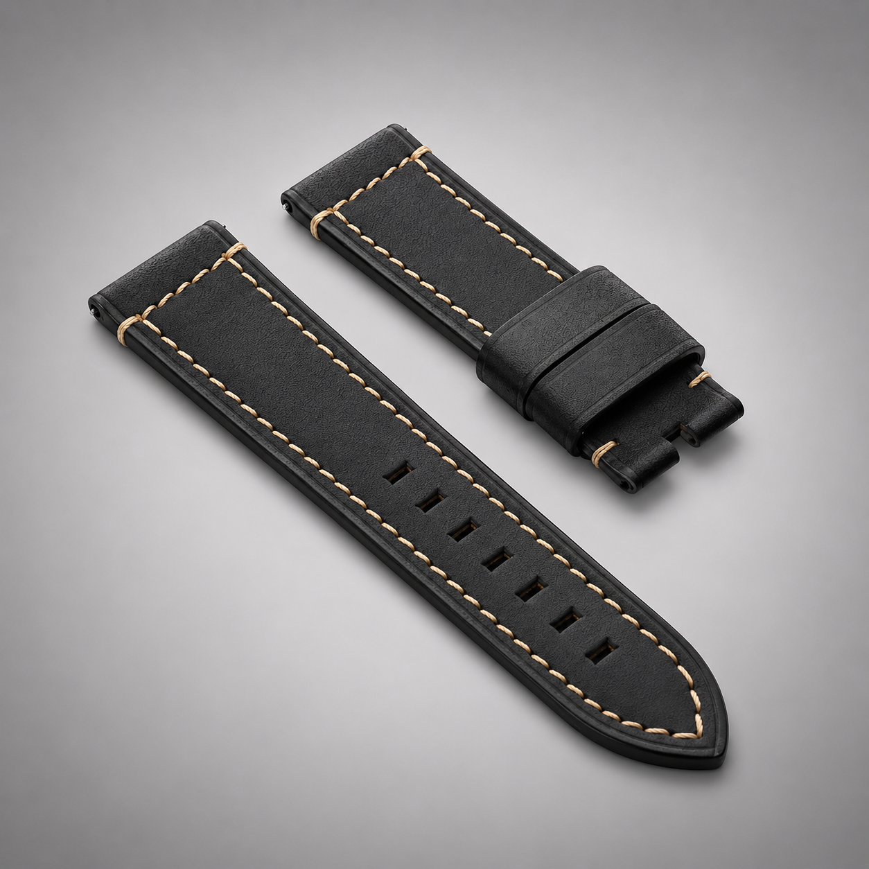 Black French Classic Hand-Made Leather Strap