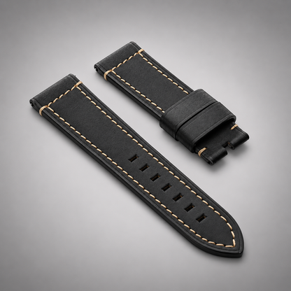 Black French Classic Hand-Made Leather Strap