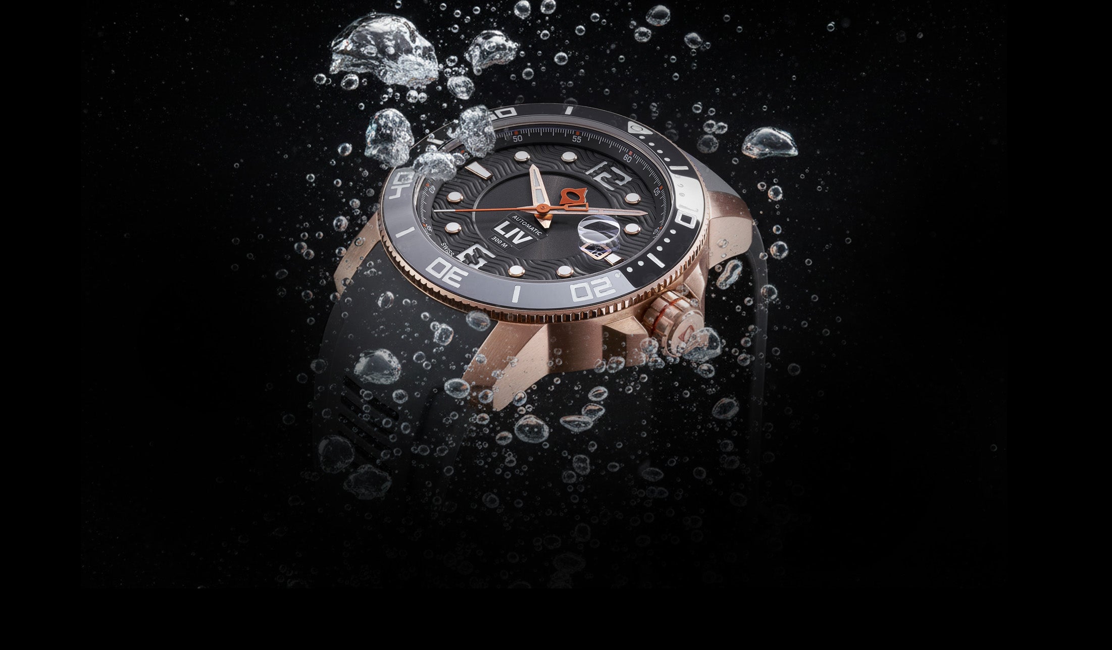 GX-Diver's 44mm Rose Gold & Gray Swiss Made Automitic Watch – LIV