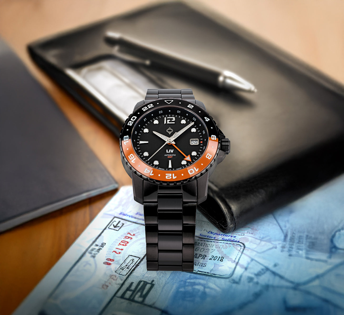 Trekker GMT Day/Night Ceramic // Shadow Black