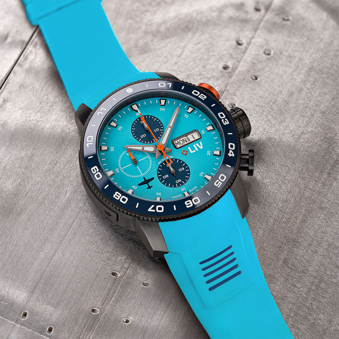 pdpc21 プッチオ・ディ・ピエロ カフリンクス シルバー925 スカイブルー PHOIBOS Sea Nymph 300-Meter Swiss Quartz Dive Watch with Double