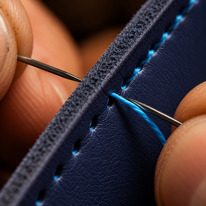 Barenia Calfskin Pilot's Blue Light Blue Stitching | 23mm