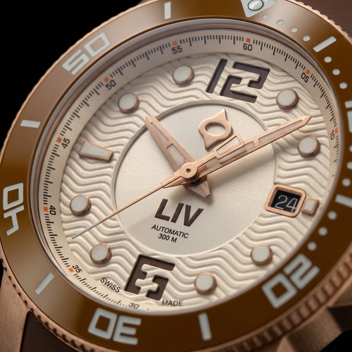 Deeply sculpted 3D wave dial