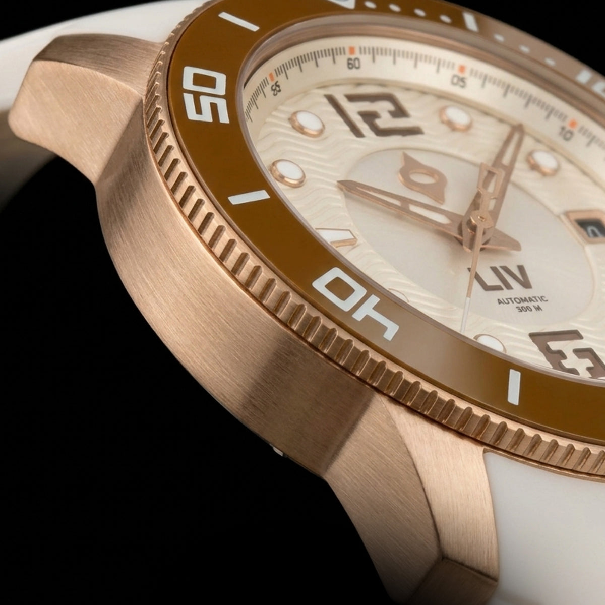 Ceramic Bezel & 316L Rose Stainless Steel Case
