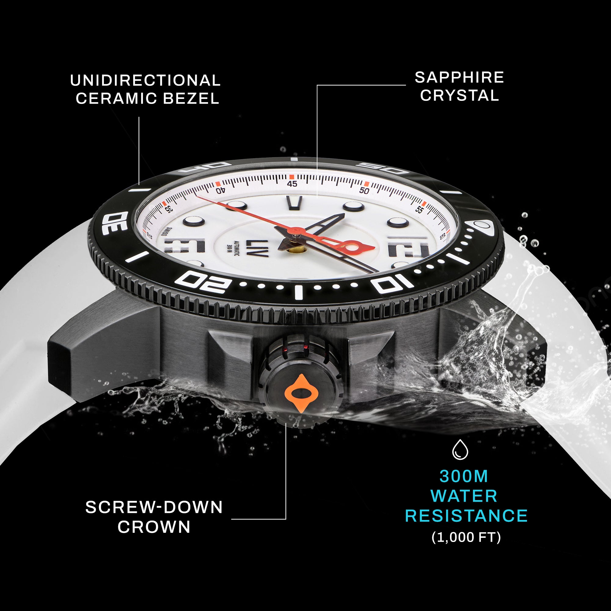 Shop GX-Diver's 41mm Black Full Lume Swiss Auto Dive Watch – LIV