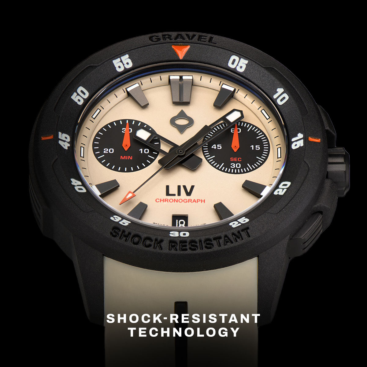 GRAVEL 002 CACTUS GRAY RUGGED SWISS CHRONOGRAPH – LIV Swiss Watches
