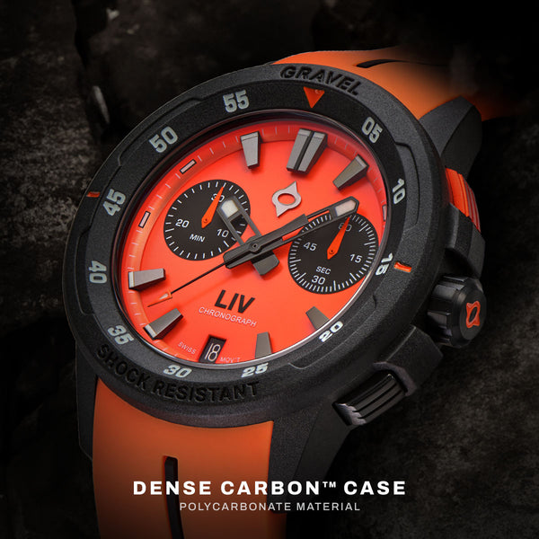 GRAVEL 002 SIGNATURE ORANGE RUGGED SWISS CHRONOGRAPH – LIV Swiss