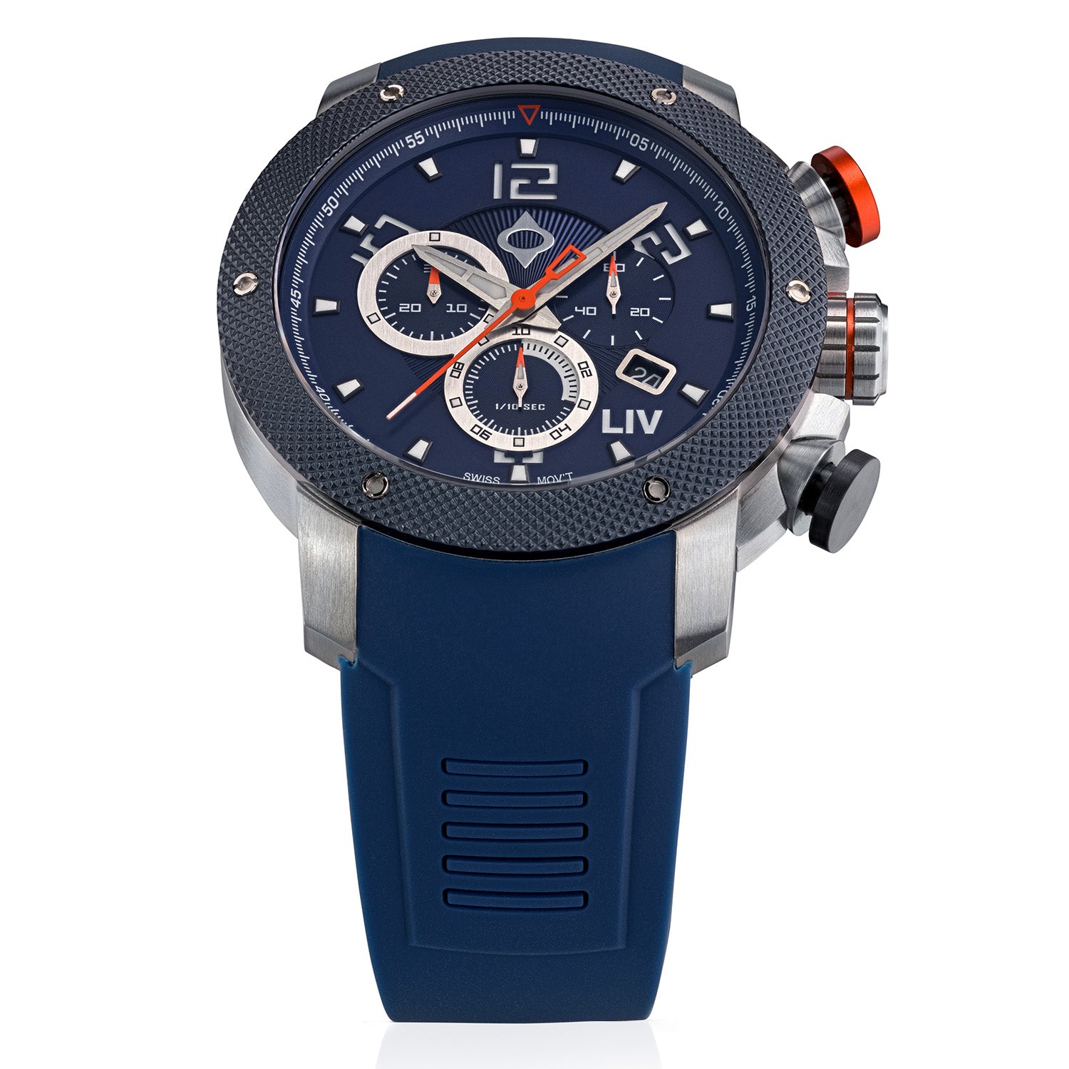 GX1 Titan Blue | LIV Swiss Chronograph Watch – LIV Swiss Watches