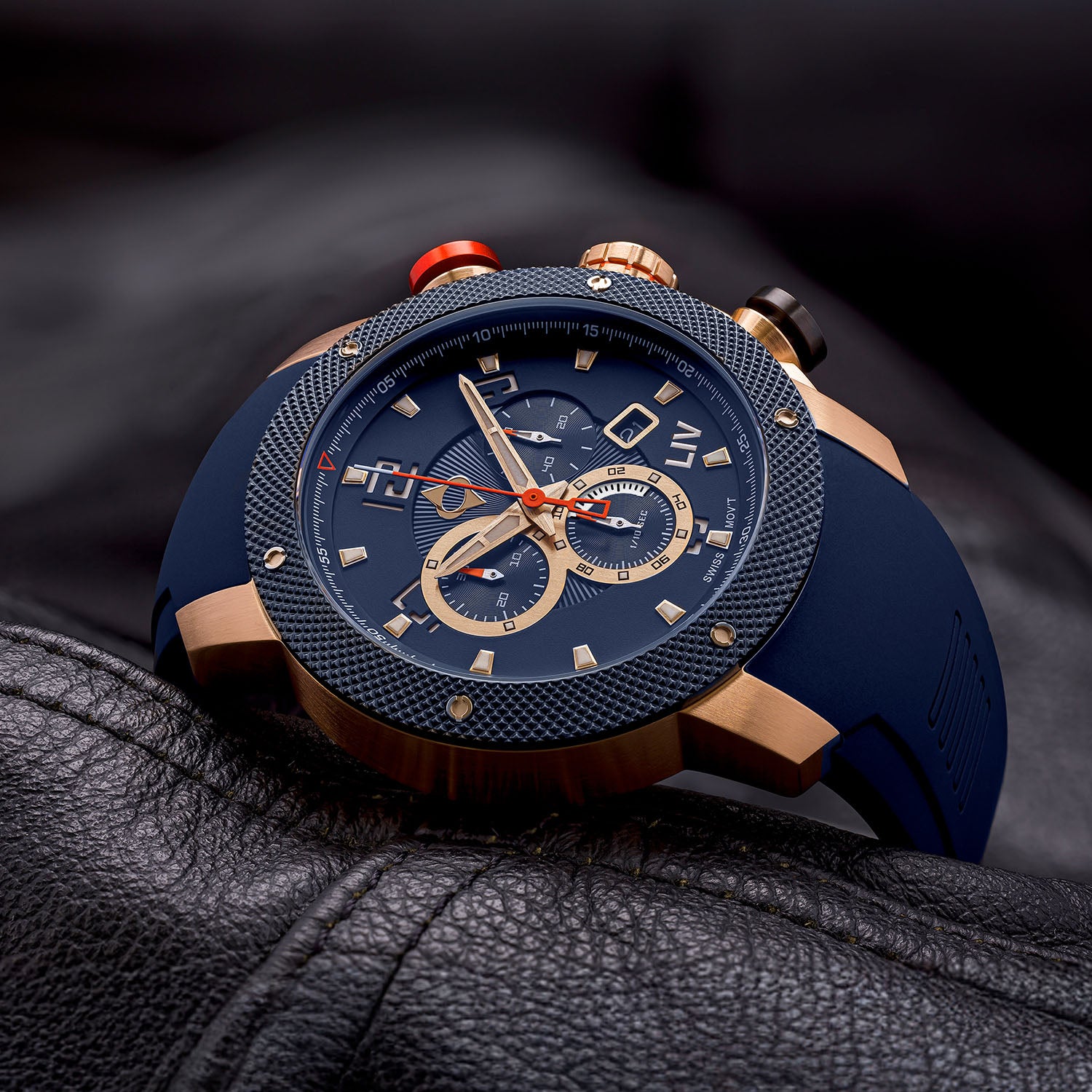 GX1 Titan Blue Rose | LIV Swiss Chronograph – LIV Swiss Watches