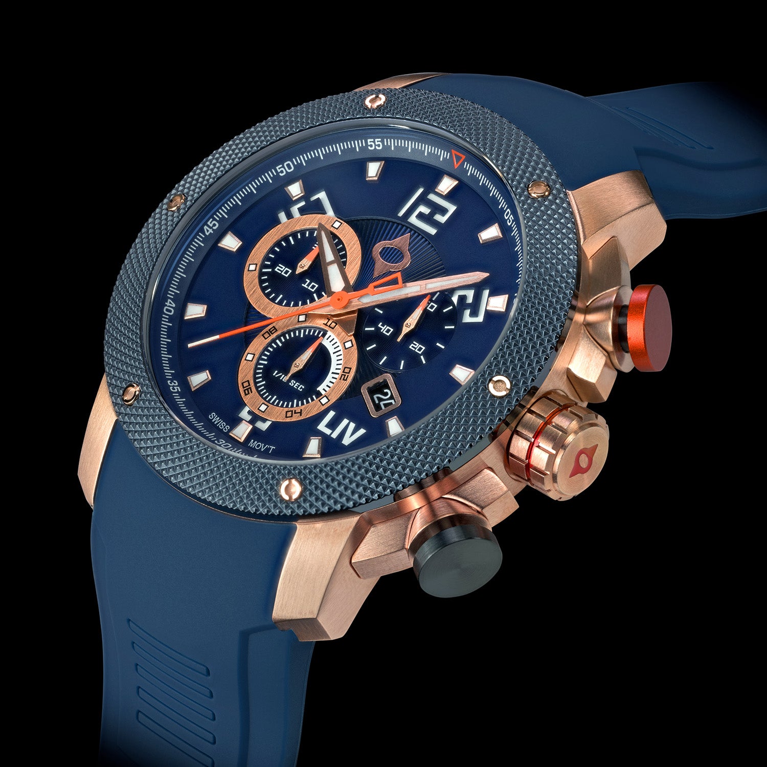 GX1 Titan Blue Rose Chrono – LIV Swiss Watches