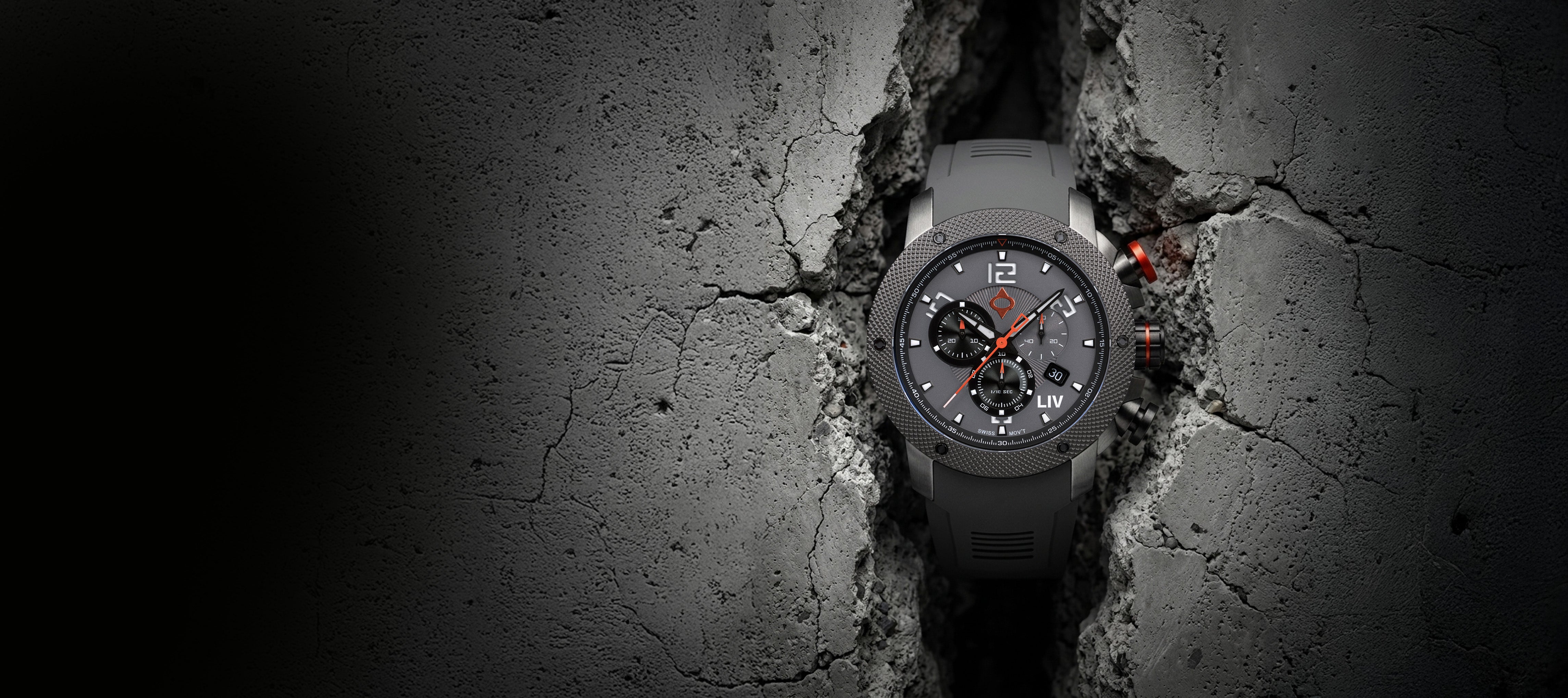 LIV Cool Gray GX1 Swiss Chronograph – LIV Swiss Watches