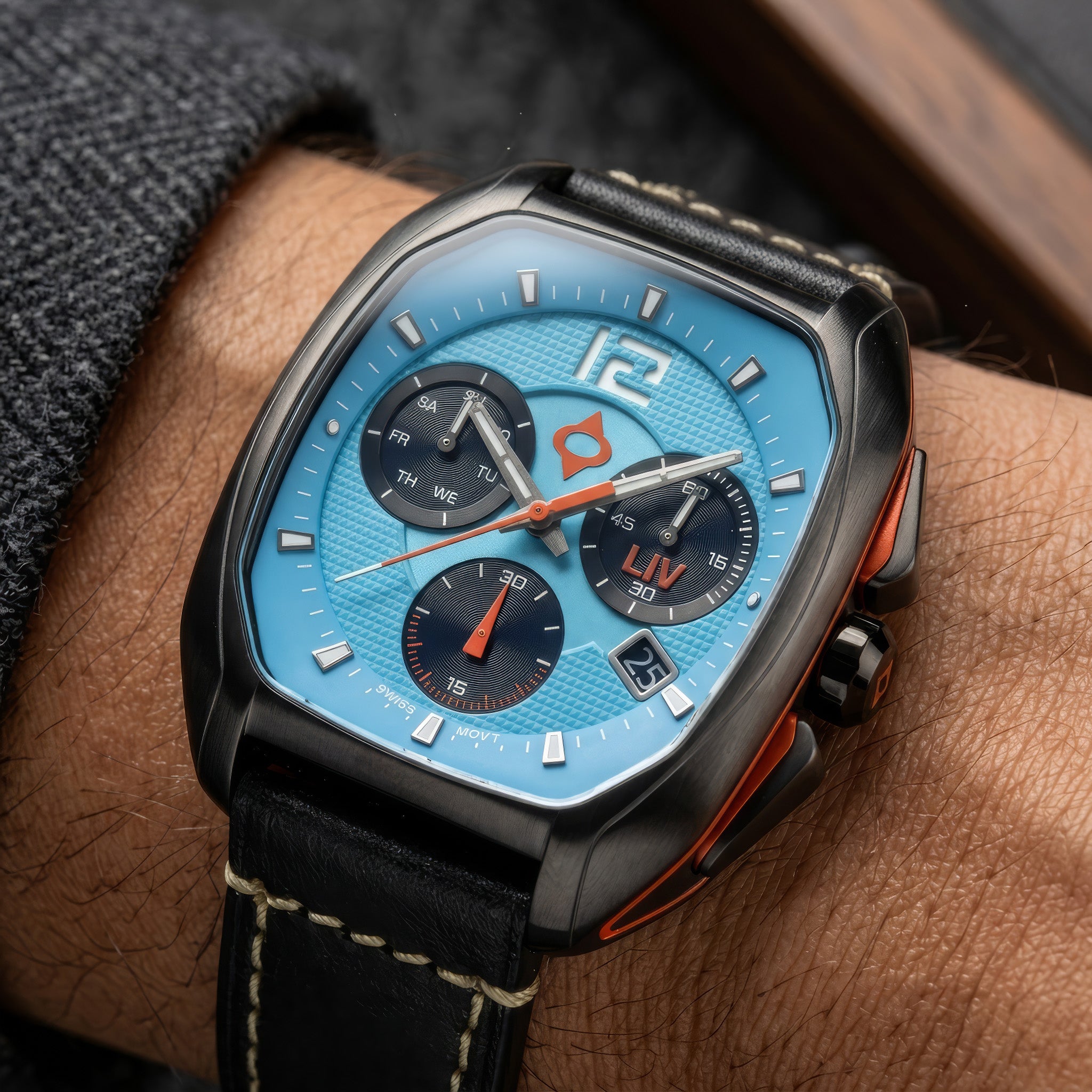 Shop The Ocean Blue Rebel-DDC Swiss Made Quartz Movement – LIV