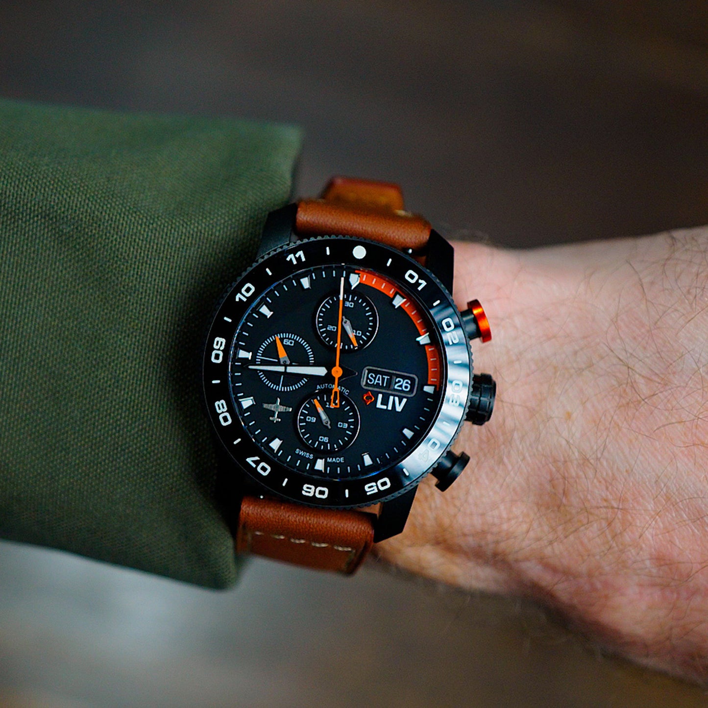 P-51 Titan Chrono Schwarz / Orange