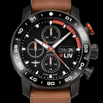 P-51 Titan Chrono Schwarz / Orange