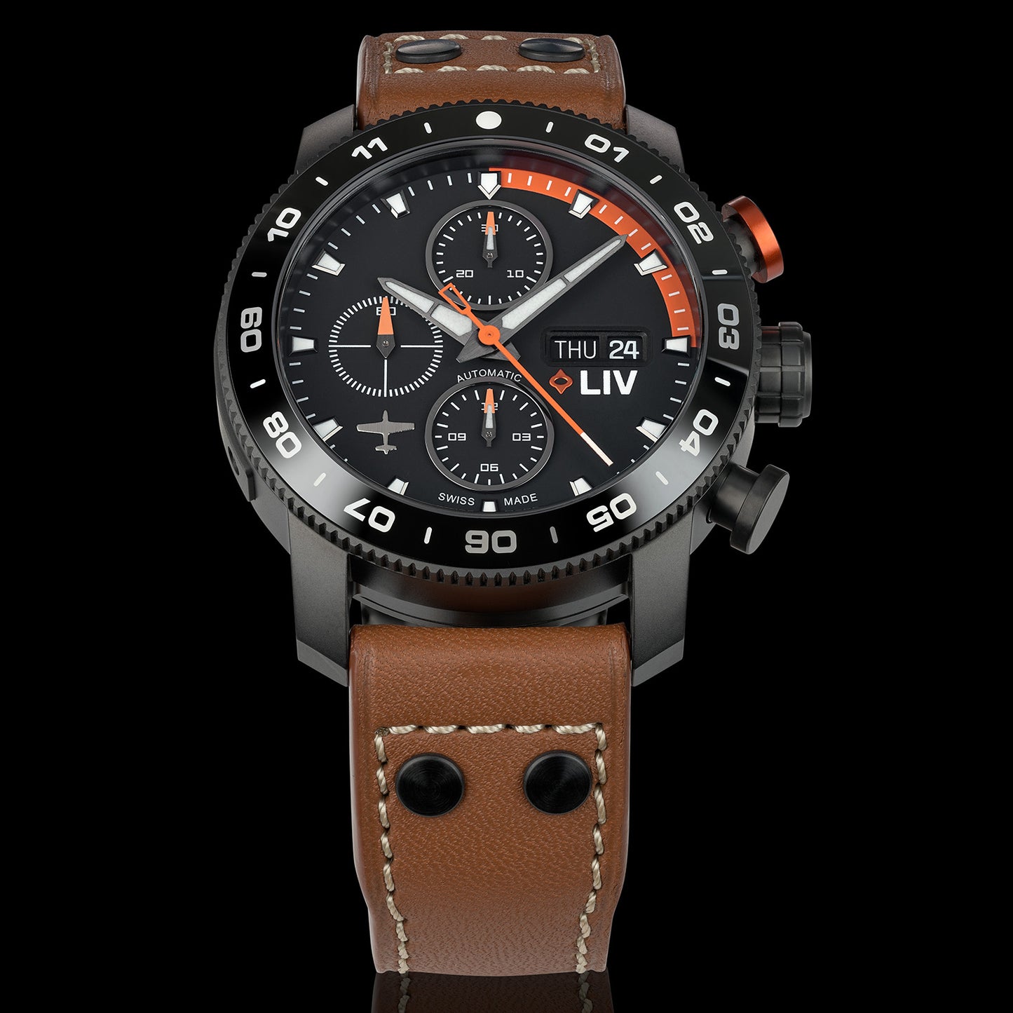 P-51 Titan Chrono Schwarz / Orange