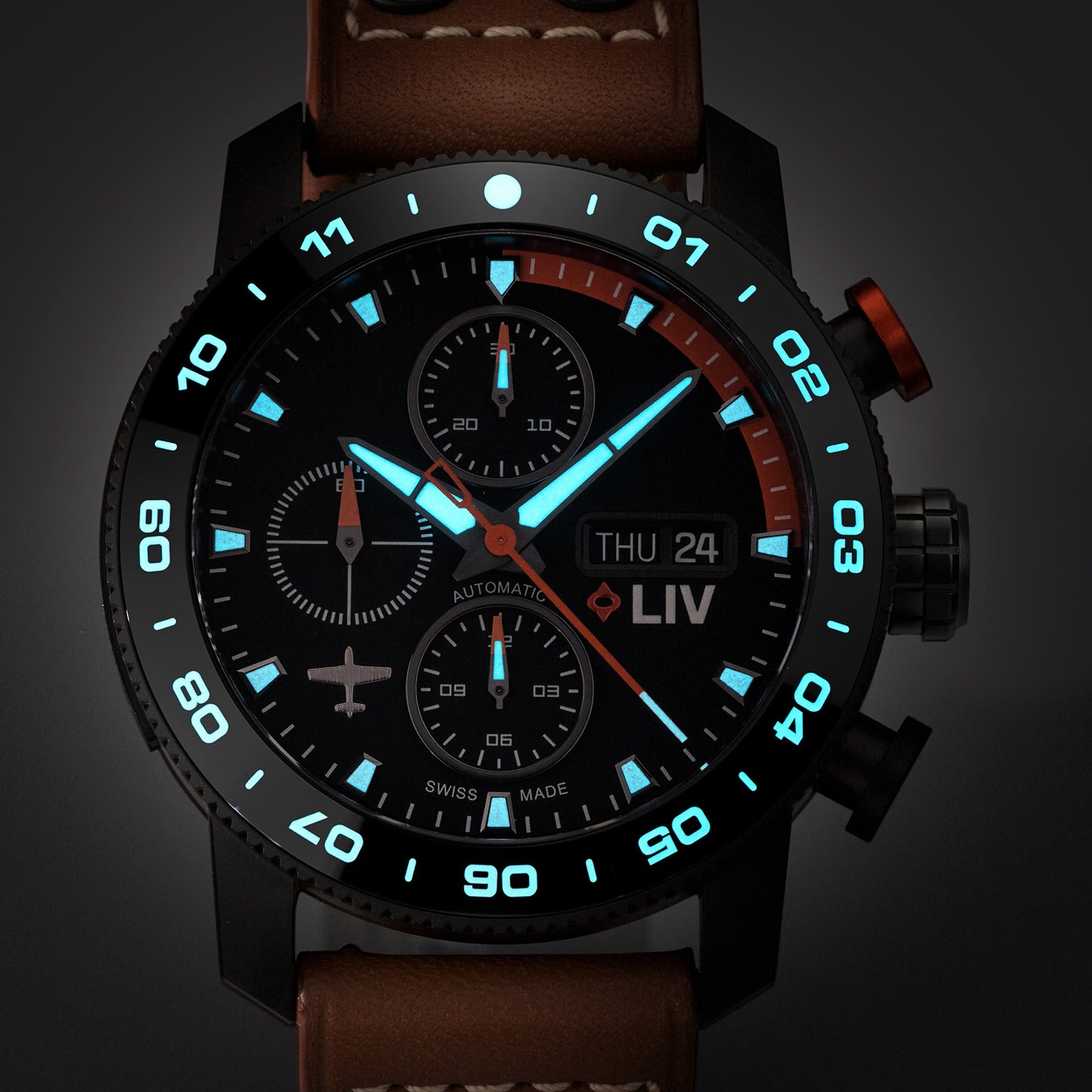 P-51 Titan Chrono Schwarz / Orange