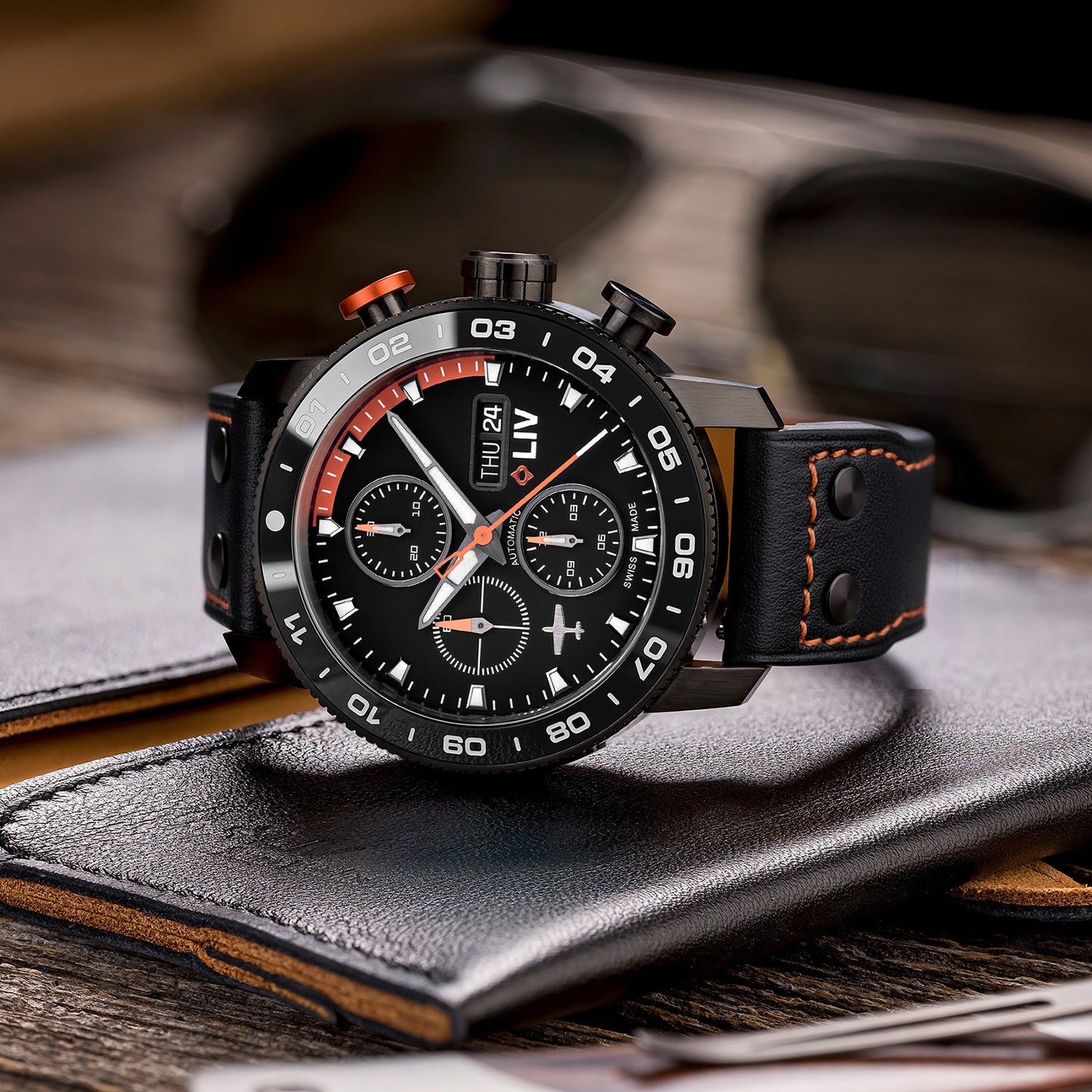 P-51 Titan Chrono Schwarz / Orange